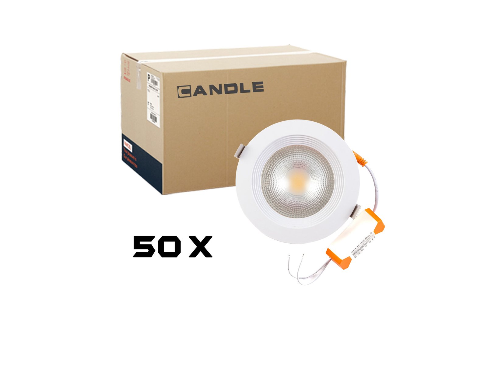 50 حبة إضاءة LED اسقف داخلية 10cm – COB – 15W – Quality Franchise